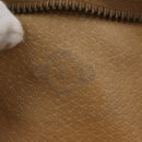 CELINE Macadam Canvas Clutch Bag PVC Leather Brown Gold Auth 176026-18