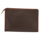 CELINE Macadam Canvas Clutch Bag PVC Leather Brown Gold Auth 176026-3