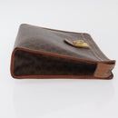 CELINE Macadam Canvas Clutch Bag PVC Leather Brown Gold Auth 176026-4