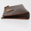 CELINE Macadam Canvas Clutch Bag PVC Leather Brown Gold Auth 176026-5