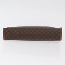 CELINE Macadam Canvas Clutch Bag PVC Leather Brown Gold Auth 176026-7