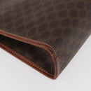 CELINE Macadam Canvas Clutch Bag PVC Leather Brown Gold Auth 176026-8