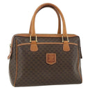 CELINE Macadam Canvas Hand Bag PVC Leather Brown Gold Auth 176027-1