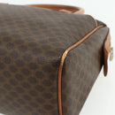 CELINE Macadam Canvas Hand Bag PVC Leather Brown Gold Auth 176027-12