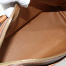 CELINE Macadam Canvas Hand Bag PVC Leather Brown Gold Auth 176027-16