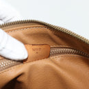 CELINE Macadam Canvas Hand Bag PVC Leather Brown Gold Auth 176027-23