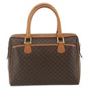 CELINE Macadam Canvas Hand Bag PVC Leather Brown Gold Auth 176027-3