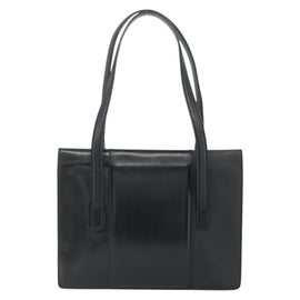 GUCCI Tote Bag Leather Black Gold Auth 176030 - 0