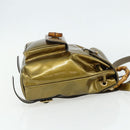 GUCCI Bamboo Backpack Patent leather Gold Tone 003 1705 0030 Auth 176031A-4