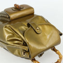 GUCCI Bamboo Backpack Patent leather Gold Tone 003 1705 0030 Auth 176031A-6