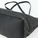 GUCCI GG Canvas Tote Bag Black Silver 36173 1705 Auth 176032-12