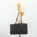 GUCCI GG Canvas Tote Bag Black Silver 36173 1705 Auth 176032-20