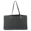 GUCCI GG Canvas Tote Bag Black Silver 36173 1705 Auth 176032-3