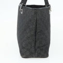 GUCCI GG Canvas Tote Bag Black Silver 36173 1705 Auth 176032-5