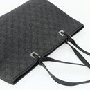 GUCCI GG Canvas Tote Bag Black Silver 36173 1705 Auth 176032-6