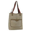 GUCCI GG Supreme Web Sherry Line Tote Bag PVC Beige Gold 39 02 003 Auth 176034-1