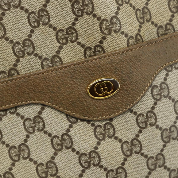 GUCCI GG Supreme Web Sherry Line Tote Bag PVC Beige Gold 39 02 003 Auth 176034