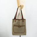 GUCCI GG Supreme Web Sherry Line Tote Bag PVC Beige Gold 39 02 003 Auth 176034-21