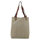 GUCCI GG Supreme Web Sherry Line Tote Bag PVC Beige Gold 39 02 003 Auth 176034-3