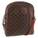CELINE Macadam Canvas Shoulder Bag PVC Leather Brown Gold Auth 176036-1