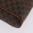 CELINE Macadam Canvas Shoulder Bag PVC Leather Brown Gold Auth 176036-15