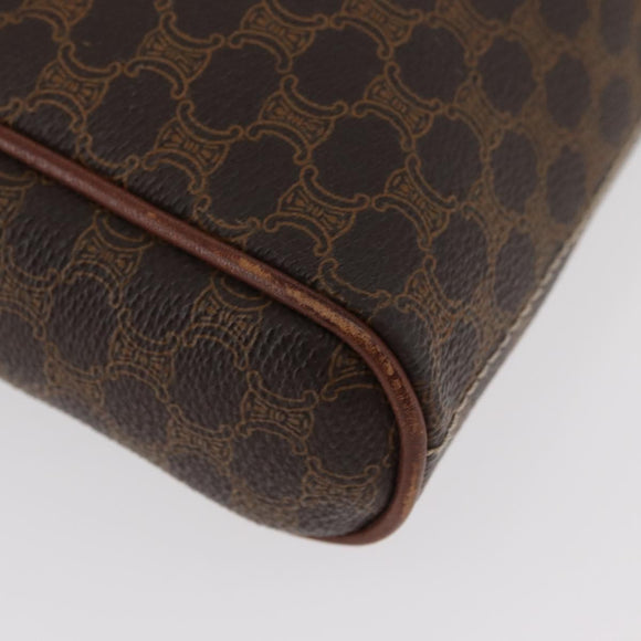 CELINE Macadam Canvas Shoulder Bag PVC Leather Brown Gold Auth 176036