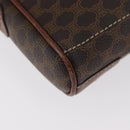 CELINE Macadam Canvas Shoulder Bag PVC Leather Brown Gold Auth 176036-16