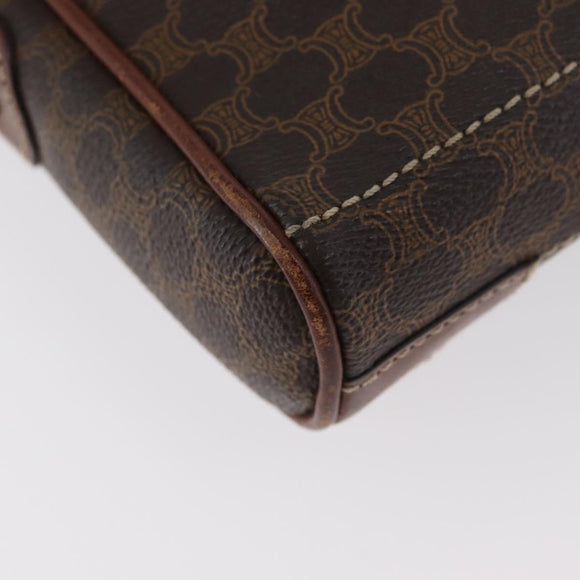 CELINE Macadam Canvas Shoulder Bag PVC Leather Brown Gold Auth 176036