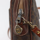 CELINE Macadam Canvas Shoulder Bag PVC Leather Brown Gold Auth 176036-9