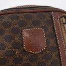 CELINE Macadam Canvas Shoulder Bag PVC Leather Brown Gold Auth 176036-18