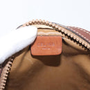 CELINE Macadam Canvas Shoulder Bag PVC Leather Brown Gold Auth 176036-20
