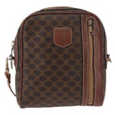 CELINE Macadam Canvas Shoulder Bag PVC Leather Brown Gold Auth 176036-13
