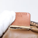 CELINE Macadam Canvas Shoulder Bag PVC Leather Brown Gold Auth 176036-12