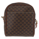 CELINE Macadam Canvas Shoulder Bag PVC Leather Brown Gold Auth 176036-2