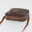CELINE Macadam Canvas Shoulder Bag PVC Leather Brown Gold Auth 176036-6
