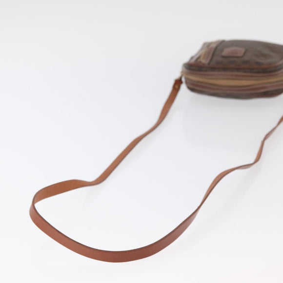 CELINE Macadam Canvas Shoulder Bag PVC Leather Brown Gold Auth 176036