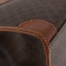 CELINE Macadam Canvas Hand Bag PVC Leather Brown Gold Auth 176037-10
