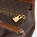 CELINE Macadam Canvas Hand Bag PVC Leather Brown Gold Auth 176037-14