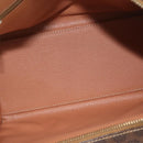 CELINE Macadam Canvas Hand Bag PVC Leather Brown Gold Auth 176037-16