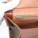 CELINE Macadam Canvas Hand Bag PVC Leather Brown Gold Auth 176037-19