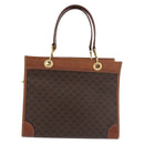 CELINE Macadam Canvas Hand Bag PVC Leather Brown Gold Auth 176037-2