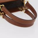 CELINE Macadam Canvas Hand Bag PVC Leather Brown Gold Auth 176037-7