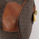 CELINE Macadam Canvas Boston Bag PVC Leather Brown Gold Auth 176038A-15