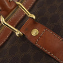CELINE Macadam Canvas Boston Bag PVC Leather Brown Gold Auth 176038A-17