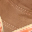 CELINE Macadam Canvas Boston Bag PVC Leather Brown Gold Auth 176038A-11
