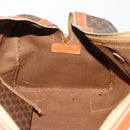 CELINE Macadam Canvas Boston Bag PVC Leather Brown Gold Auth 176038A-21