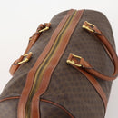 CELINE Macadam Canvas Boston Bag PVC Leather Brown Gold Auth 176038A-6