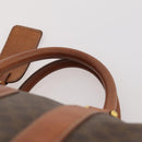 CELINE Macadam Canvas Boston Bag PVC Leather Brown Gold Auth 176038A-8
