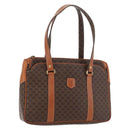 CELINE Macadam Canvas Hand Bag PVC Leather Brown Gold Auth 176039A-1