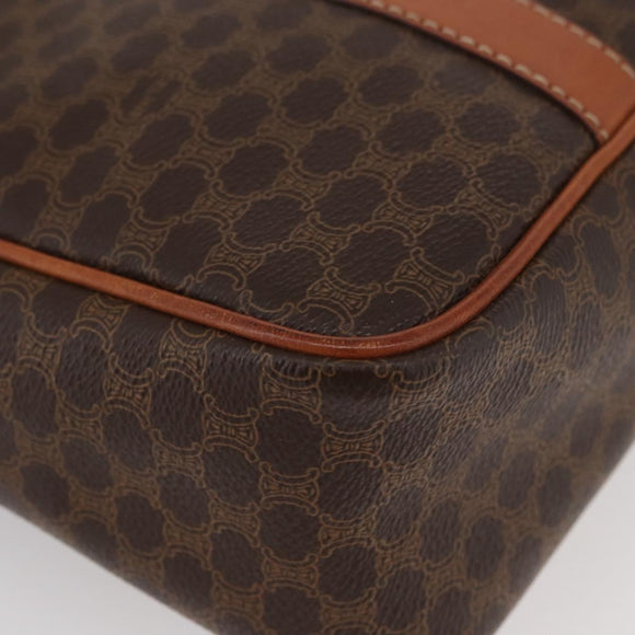 CELINE Macadam Canvas Hand Bag PVC Leather Brown Gold Auth 176039A